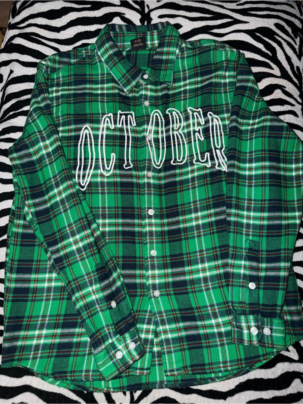 OvO October green plaid shirt
